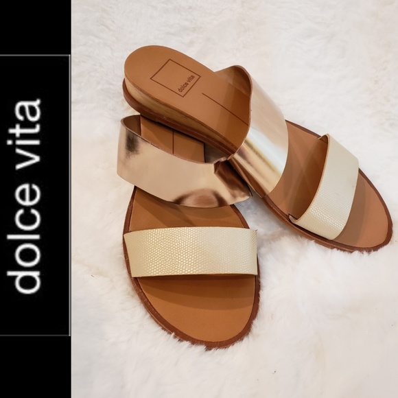 gold 2 strap sandals
